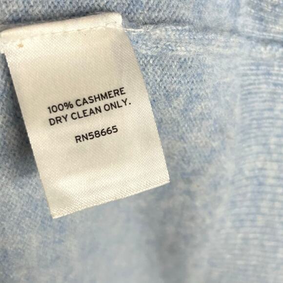 Nordstrom Long Sleeve Cashmere Pullover Sweater Men Medium Blue V Neckline FLAW - Picture 8 of 10